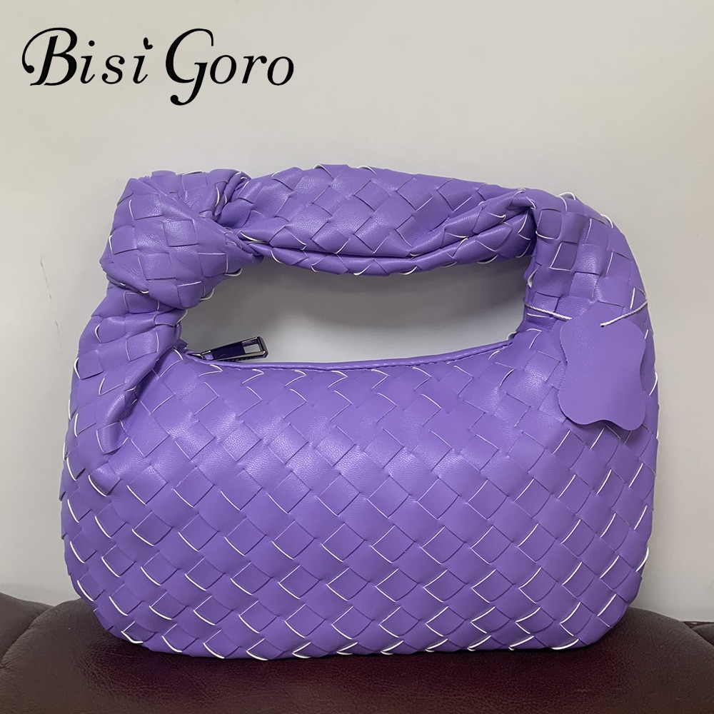 Bisi Goro Handmade Woven Knot Bag Fashion Luxury Brand Shoulder Bag Lady Leather Underarm Purses Hobo Bags Handle Casual Handbag